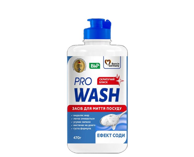 PRO WASH ჭურჭლის სარეცხი სითხე სოდის ეფექტი 470გრ